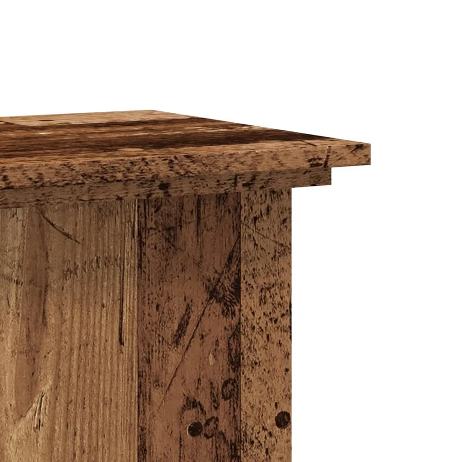 Support pour plantes vieux bois 33x33x80 cm bois d'ingénierie - 6