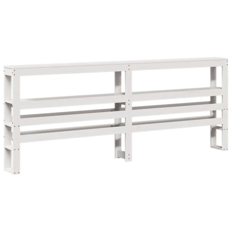 Cadre de lit avec tête de lit sans matelas blanc 200x200 cm - 6