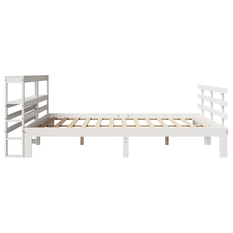 Cadre de lit avec tête de lit sans matelas blanc 200x200 cm - 7