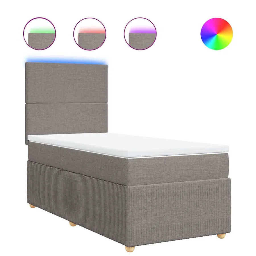 Sommier à lattes de lit avec matelas Taupe 90x190 cm Tissu - 2