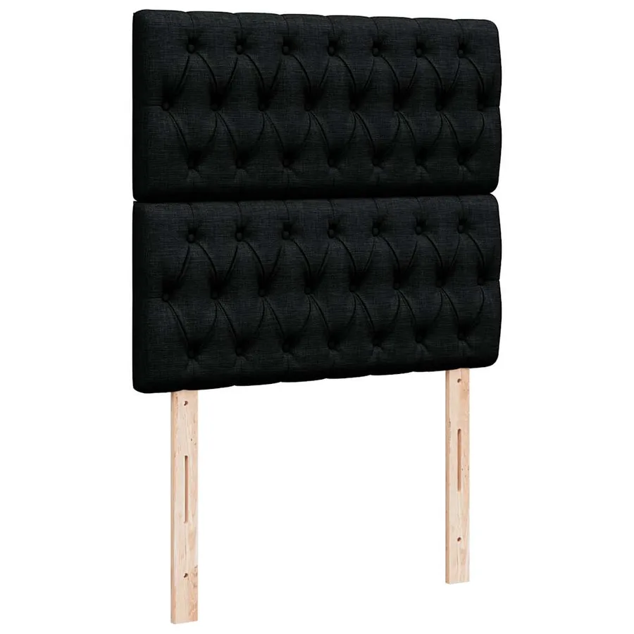 Sommier à lattes de lit avec matelas Noir 90x190 cm Tissu - 9