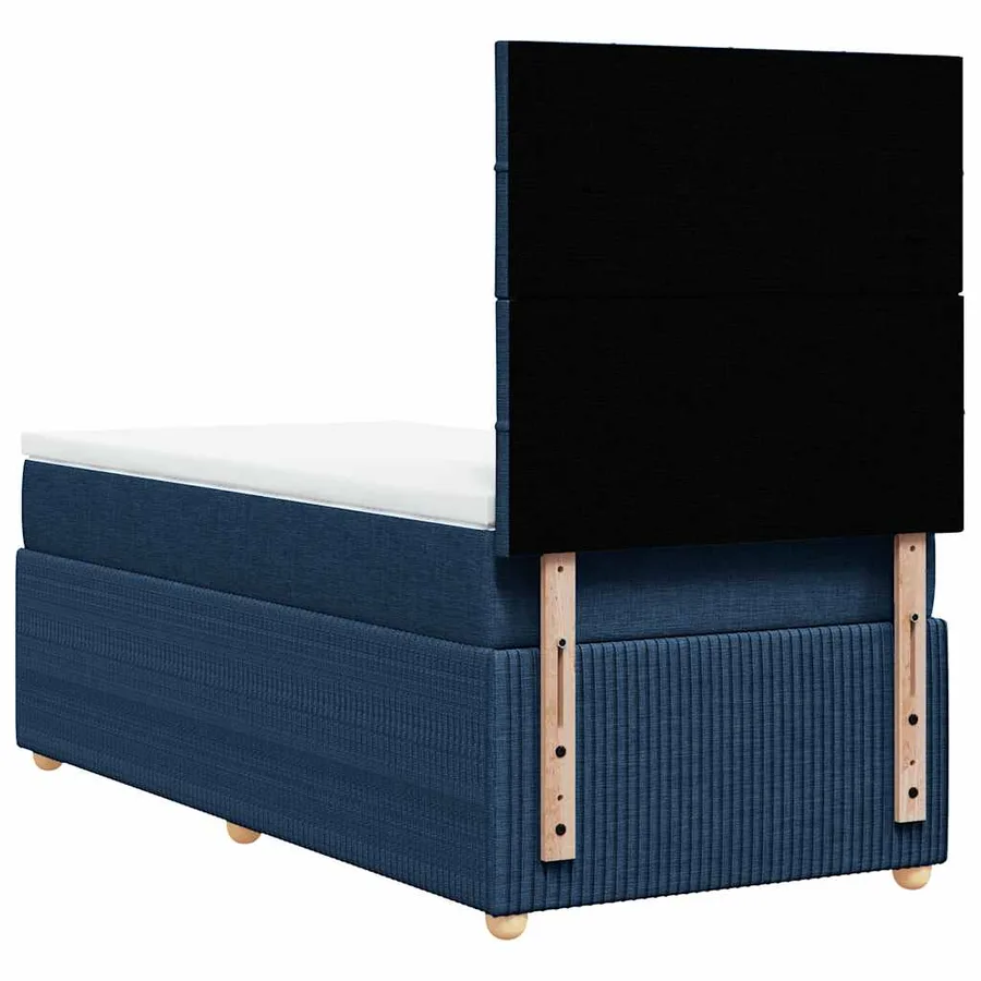 Sommier à lattes de lit avec matelas Bleu 90x190 cm Tissu - 8