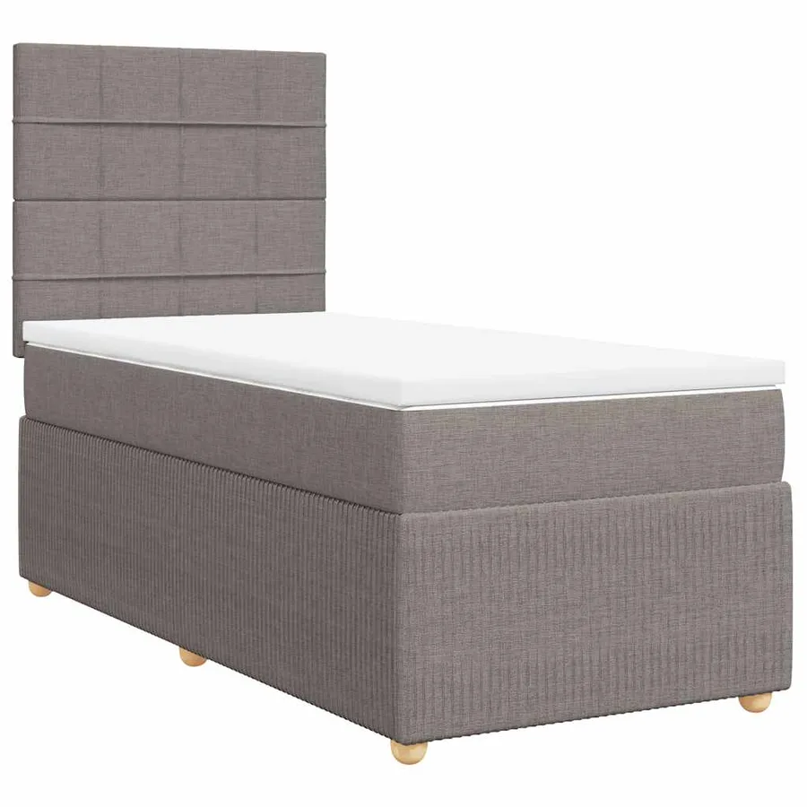 Sommier à lattes de lit avec matelas Taupe 90x190 cm Tissu - 3