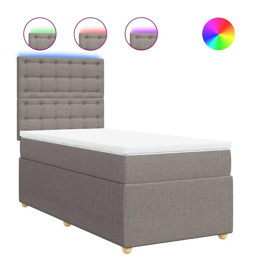 Sommier à lattes de lit avec matelas Taupe 90x190 cm Tissu - 2