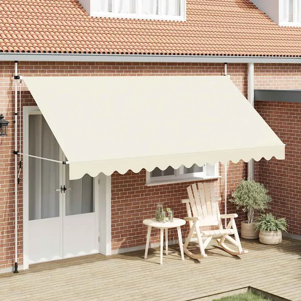Manual retractable awning 400 cm Cream