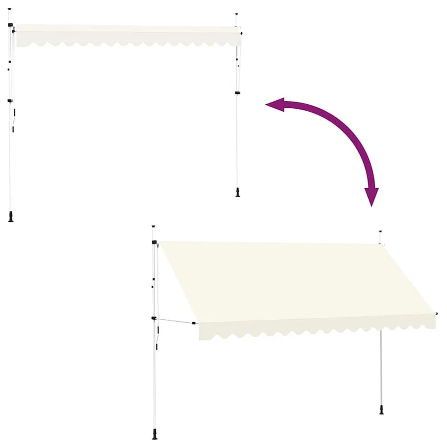 Auvent manuel rétractable 400 cm Crème - 6
