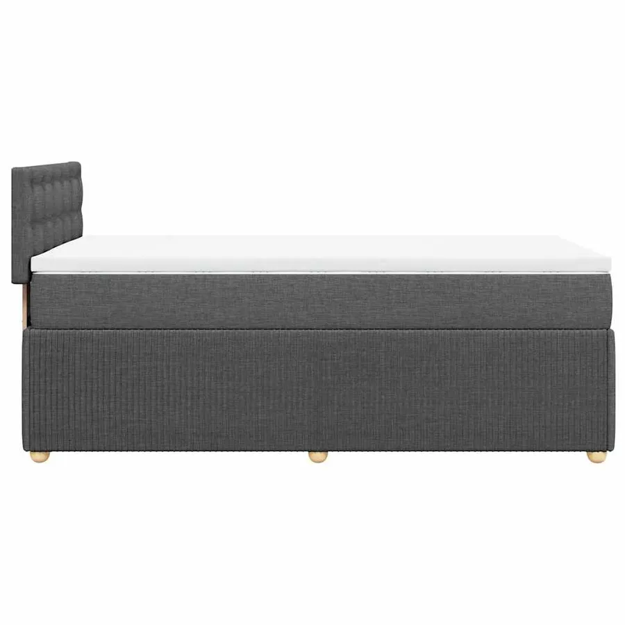 Sommier à lattes de lit et matelas Gris foncé 90x190 cm Tissu - 7