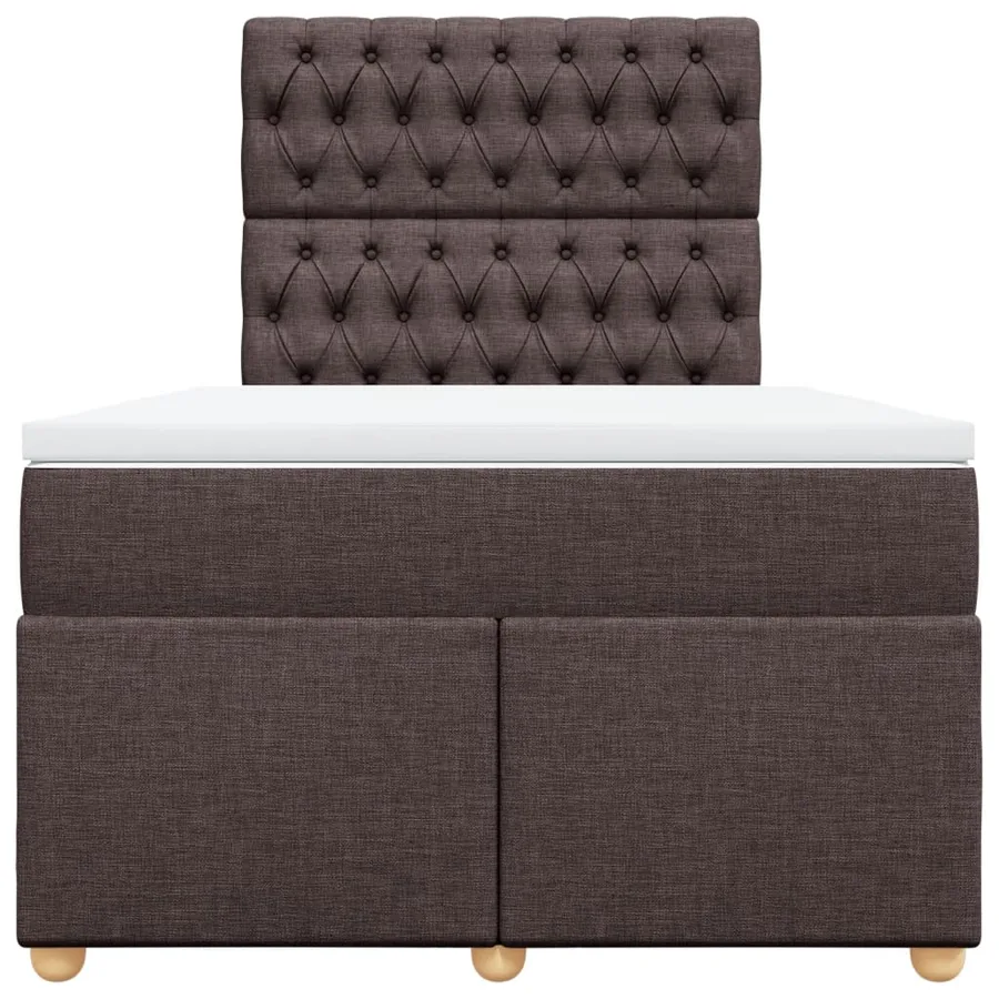 Sommier à lattes de lit et matelas marron foncé 120x190cm tissu - 6