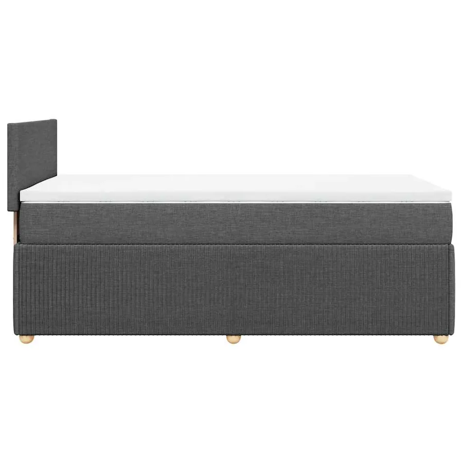 Sommier à lattes de lit et matelas Gris foncé 90x190 cm Tissu - 7