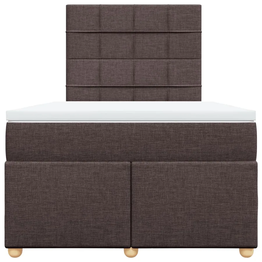 Sommier à lattes de lit et matelas marron foncé 120x190cm tissu - 6