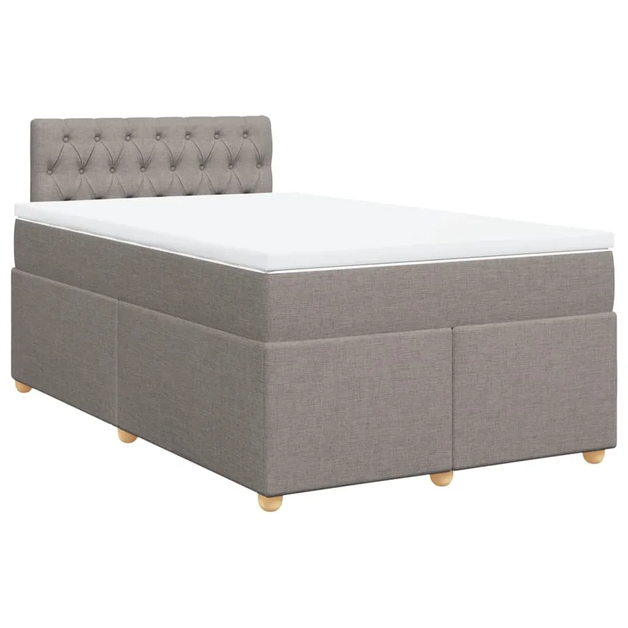 Sommier à lattes de lit avec matelas Taupe 120x200 cm Tissu - 3