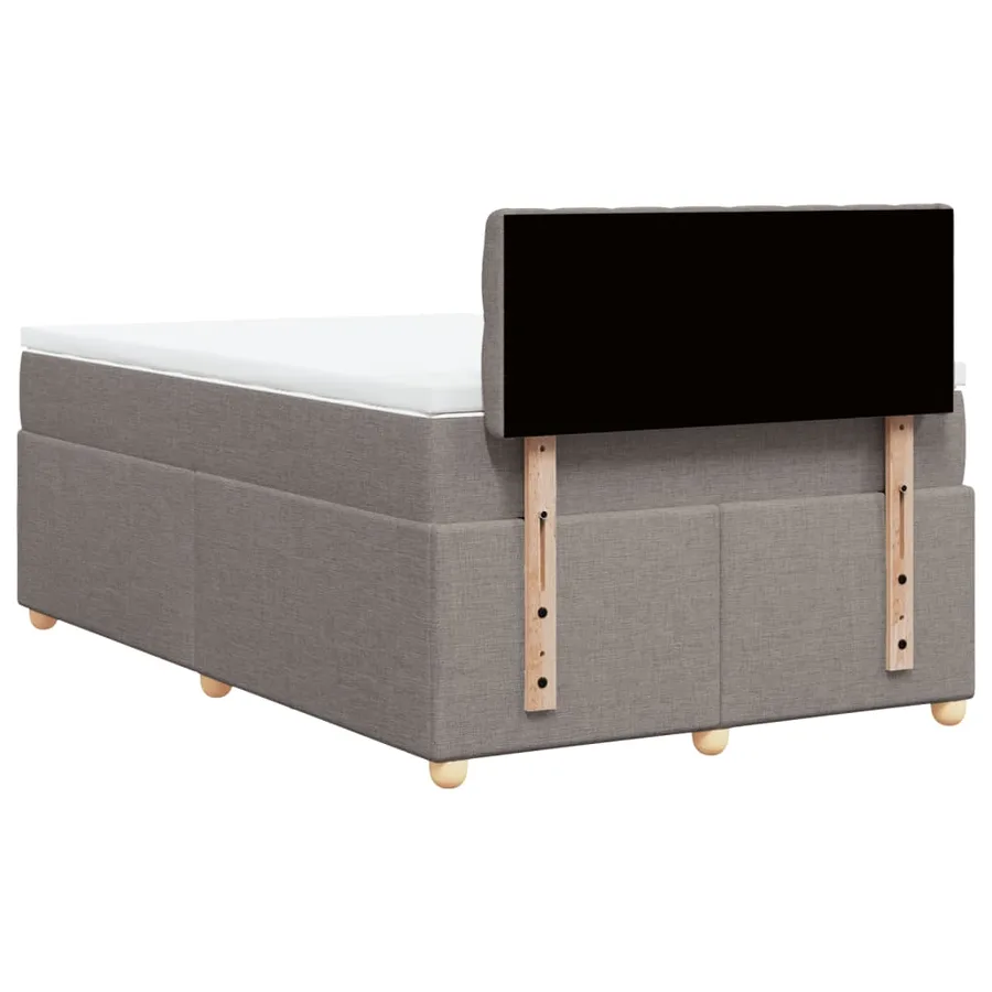 Sommier à lattes de lit avec matelas Taupe 120x200 cm Tissu - 8