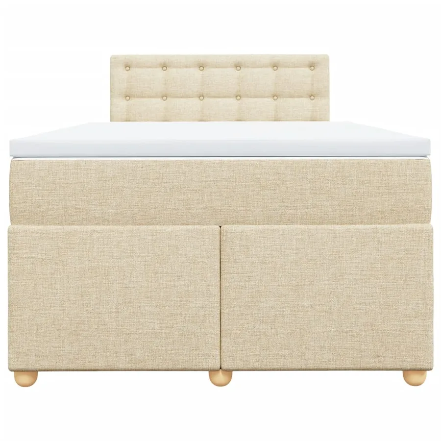 Sommier à lattes de lit avec matelas Crème 120x200 cm Tissu - 6