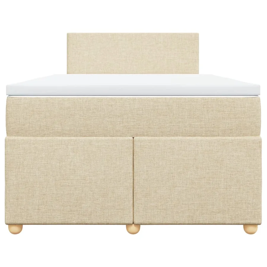 Sommier à lattes de lit avec matelas Crème 120x200 cm Tissu - 6