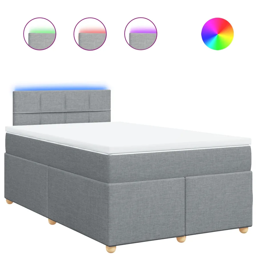 Sommier à lattes de lit avec matelas Gris clair 120x200cm Tissu - 2