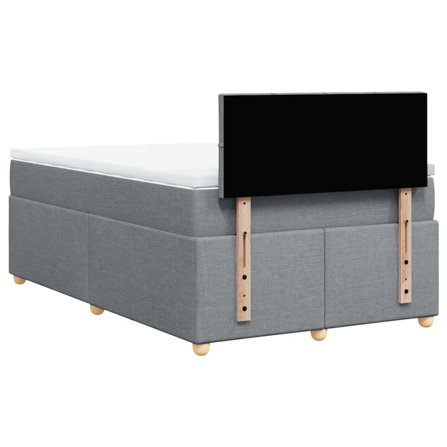 Sommier à lattes de lit avec matelas Gris clair 120x200cm Tissu - 8