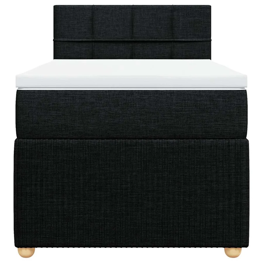 Sommier à lattes de lit avec matelas Noir 90x190 cm Tissu - 6