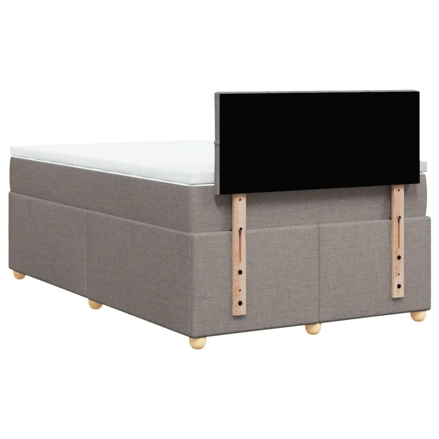 Sommier à lattes de lit avec matelas Taupe 120x200 cm Tissu - 8