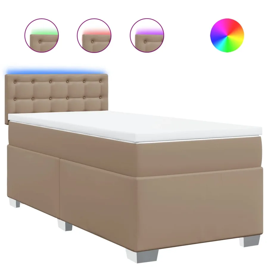 Sommier à lattes de lit avec matelas Cappuccino 80x200 cm - 2