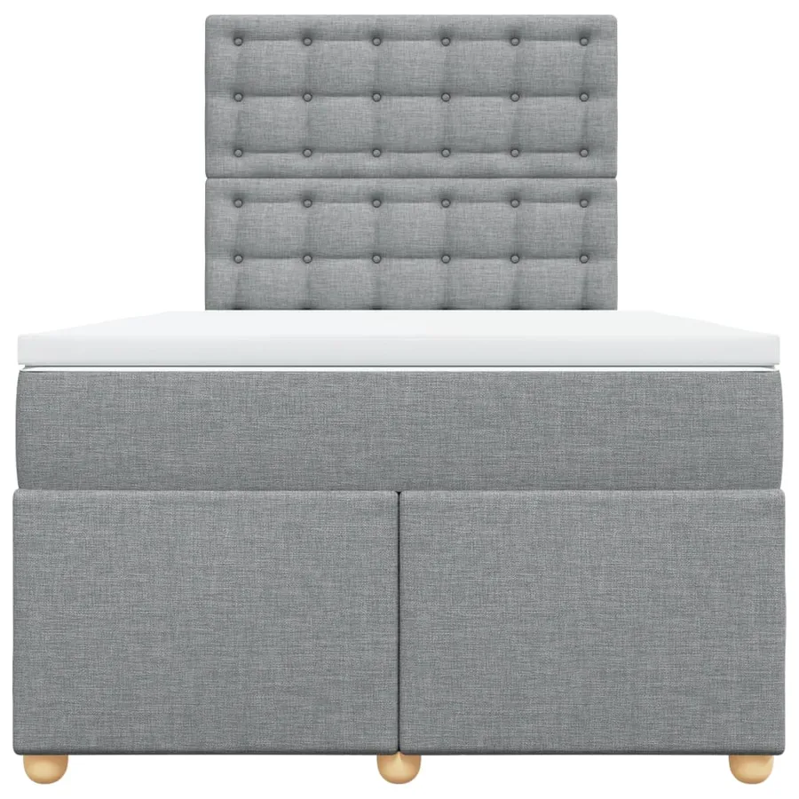 Sommier à lattes de lit avec matelas Gris clair 120x200cm Tissu - 4