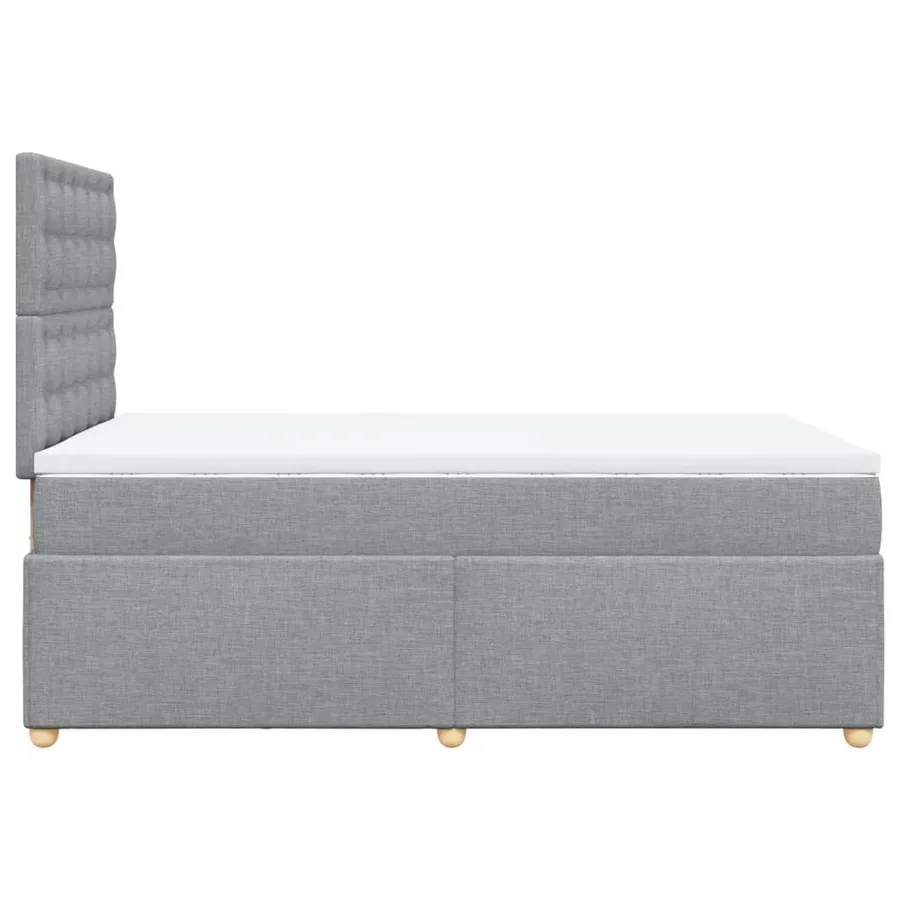 Sommier à lattes de lit avec matelas Gris clair 120x200cm Tissu - 5