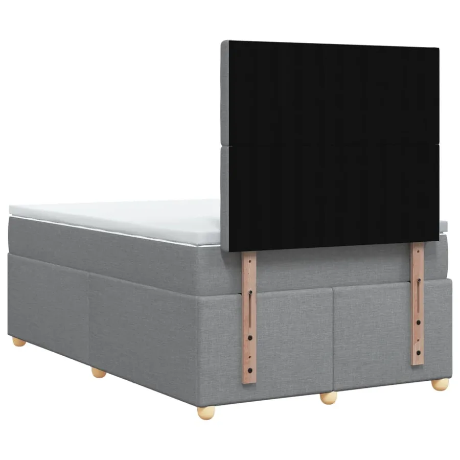 Sommier à lattes de lit avec matelas Gris clair 120x200cm Tissu - 6