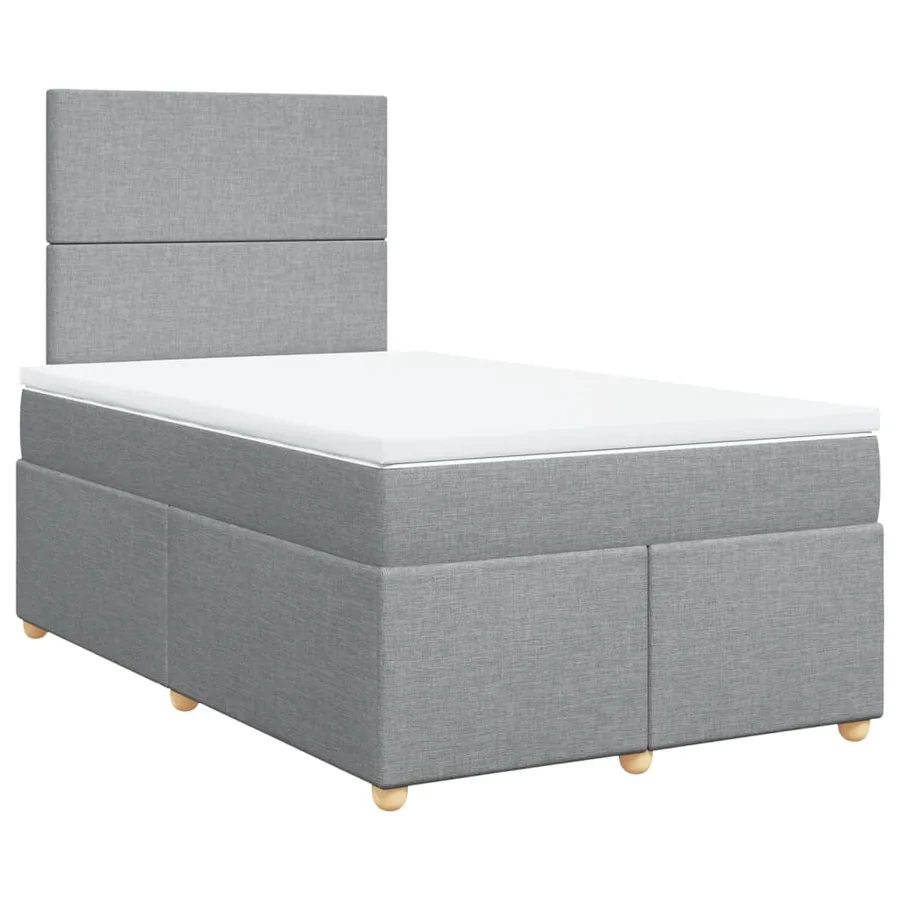 Sommier à lattes de lit avec matelas Gris clair 120x200cm Tissu - 2