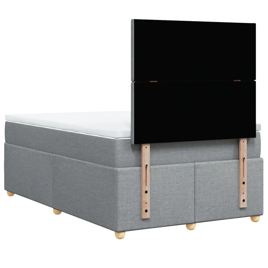 Sommier à lattes de lit avec matelas Gris clair 120x200cm Tissu - 6
