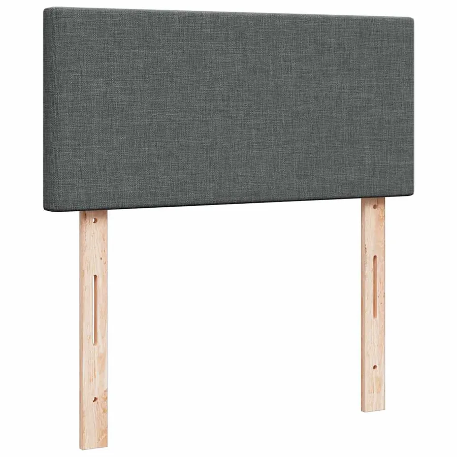Sommier à lattes de lit et matelas Gris foncé 90x190 cm Tissu - 8