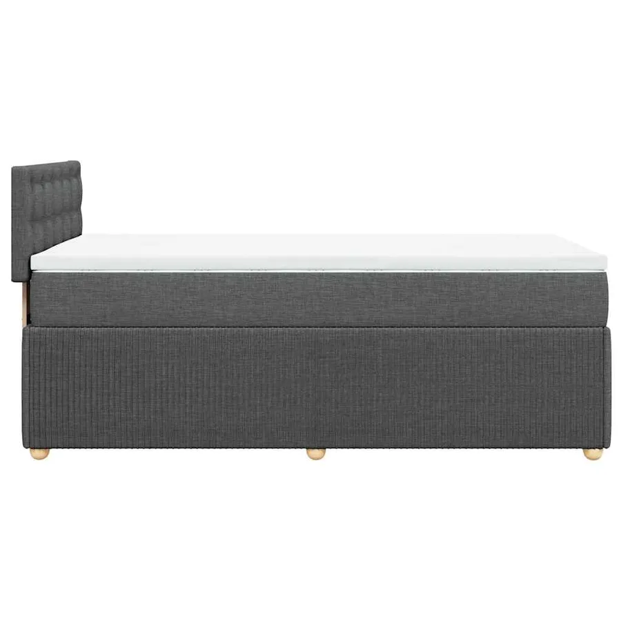 Sommier à lattes de lit et matelas Gris foncé 90x190 cm Tissu - 5