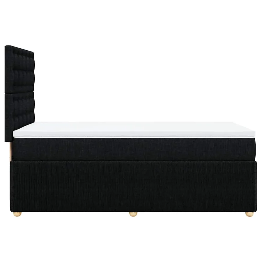 Sommier à lattes de lit avec matelas Noir 90x190 cm Tissu - 5