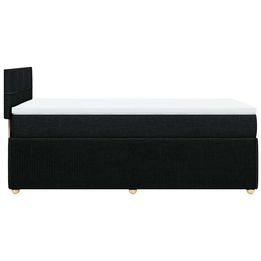 Sommier à lattes de lit avec matelas Noir 90x190 cm Tissu - 5