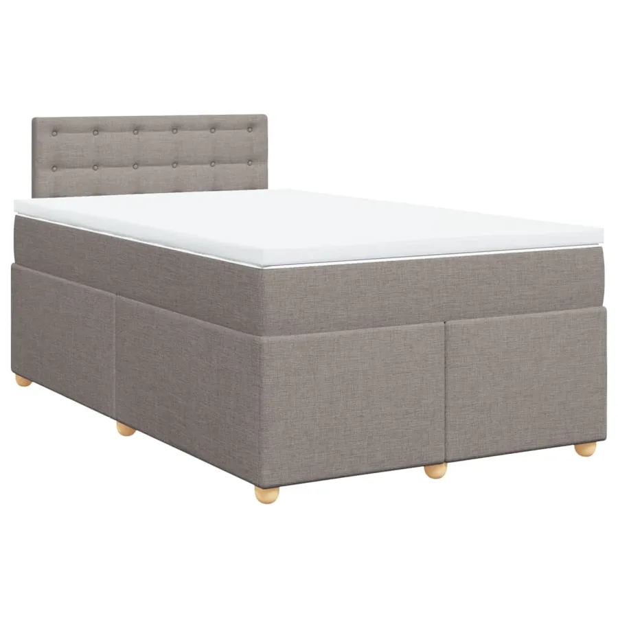 Sommier à lattes de lit avec matelas Taupe 120x200 cm Tissu - 2