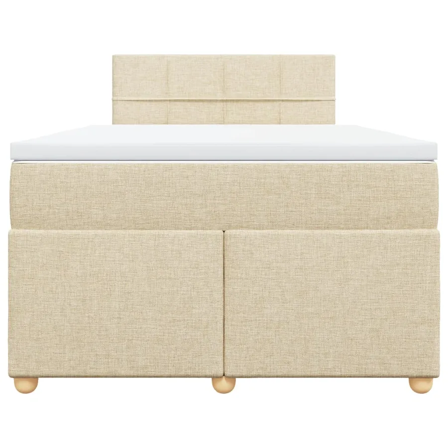Sommier à lattes de lit avec matelas Crème 120x200 cm Tissu - 4