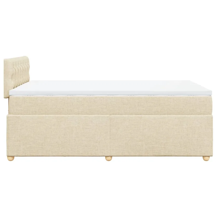 Sommier à lattes de lit avec matelas Crème 120x200 cm Tissu - 5