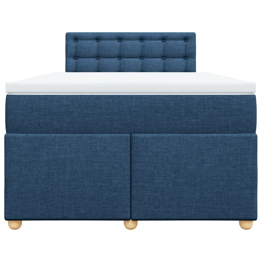 Sommier à lattes de lit avec matelas Bleu 120x200 cm Tissu - 4