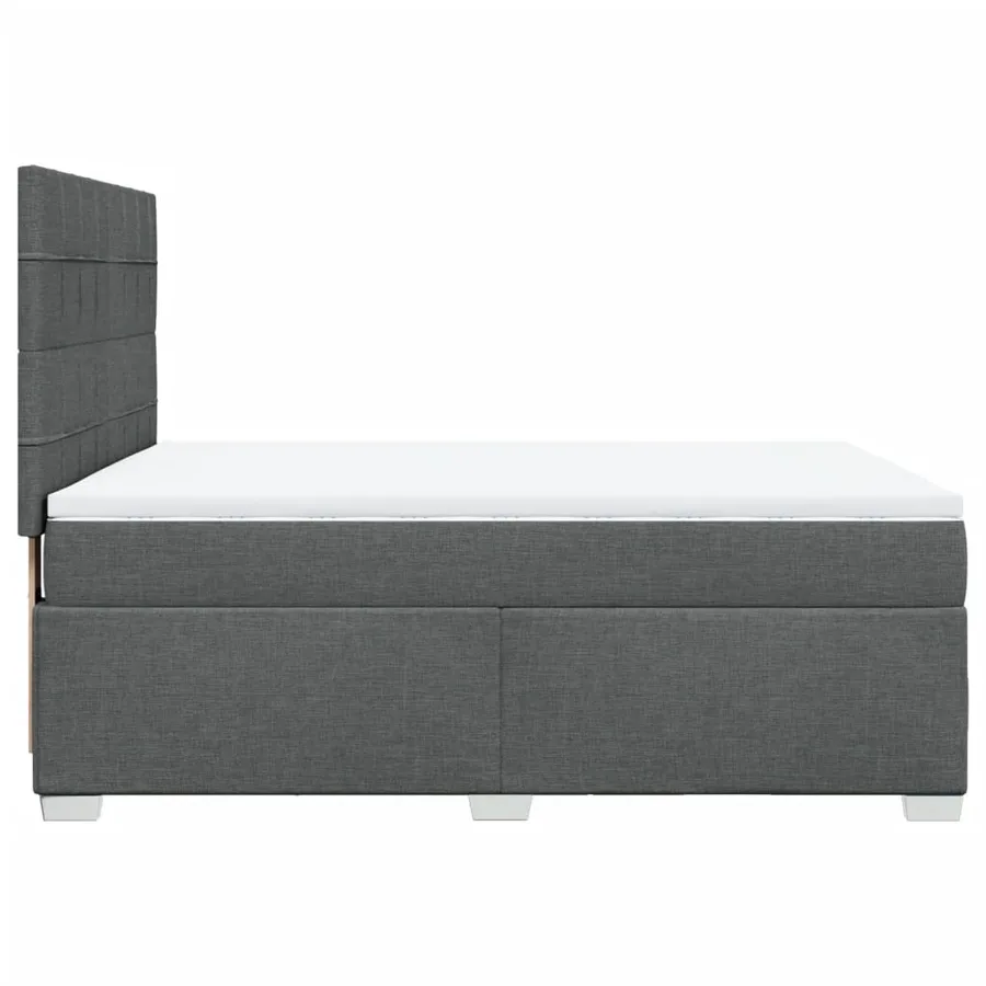 Sommier à lattes de lit avec matelas Gris foncé 140x190cm Tissu - 11
