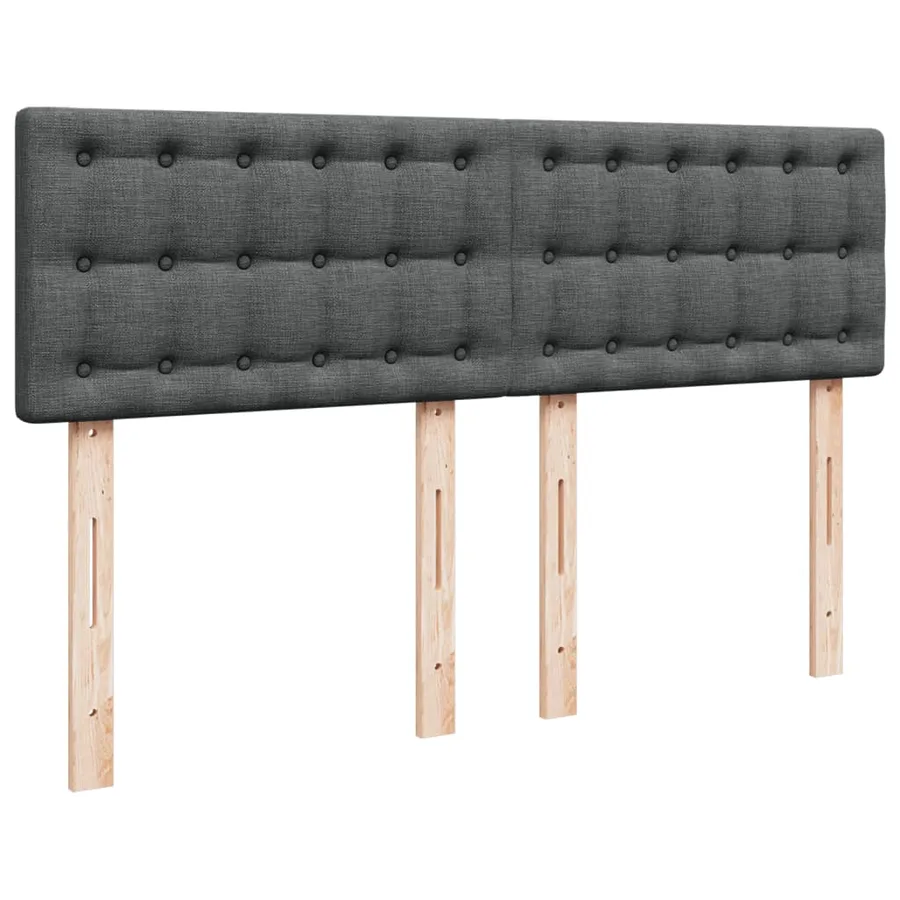 Sommier à lattes de lit avec matelas Gris foncé 140x190cm Tissu - 7
