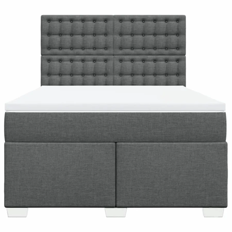 Sommier à lattes de lit avec matelas Gris foncé 140x190cm Tissu - 4