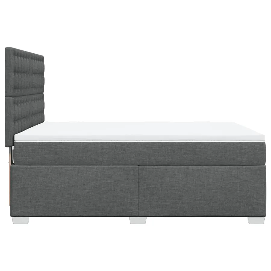 Sommier à lattes de lit avec matelas Gris foncé 140x190cm Tissu - 9