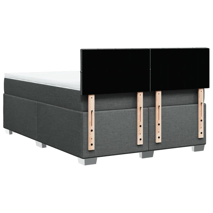 Sommier à lattes de lit avec matelas Gris foncé 140x190cm Tissu - 10