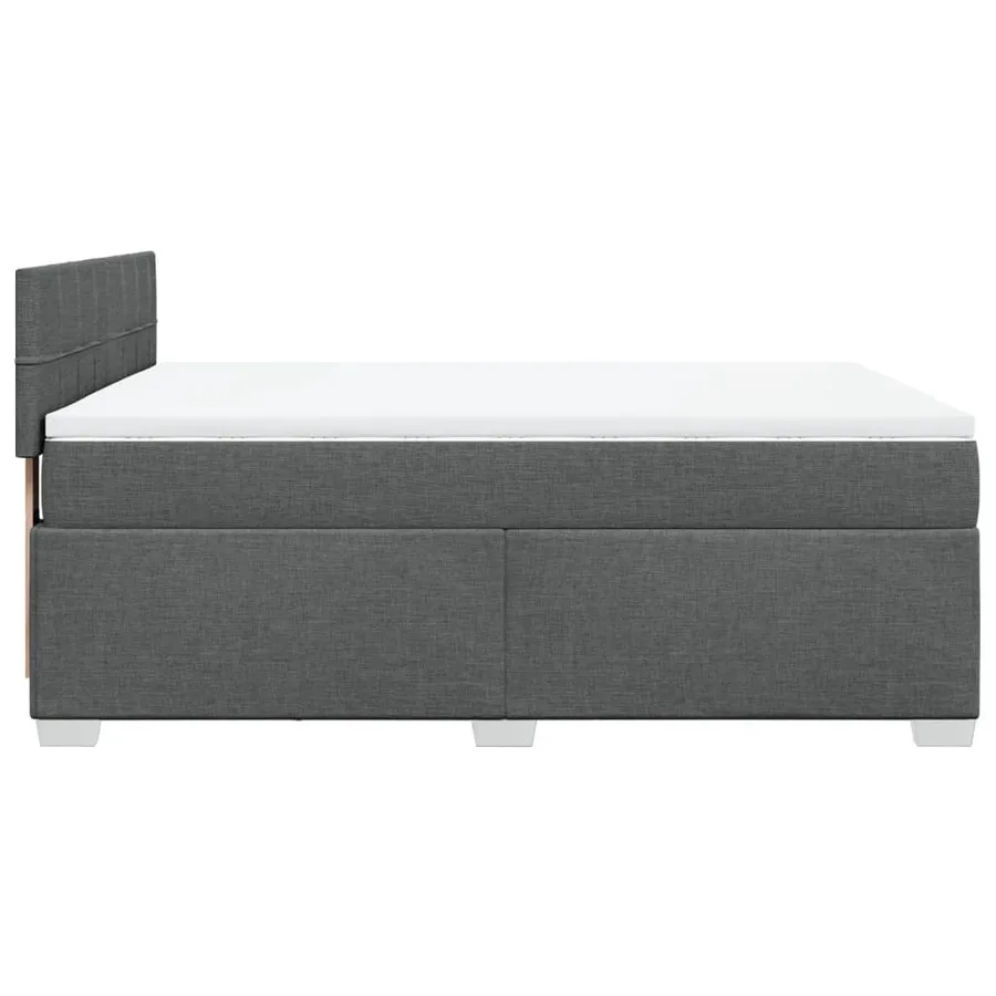 Sommier à lattes de lit avec matelas Gris foncé 140x190cm Tissu - 9