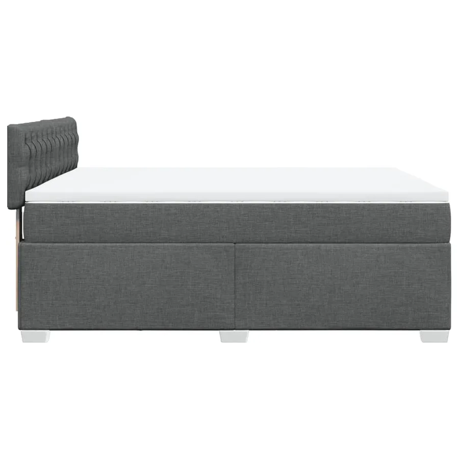 Sommier à lattes de lit avec matelas Gris foncé 140x190cm Tissu - 11