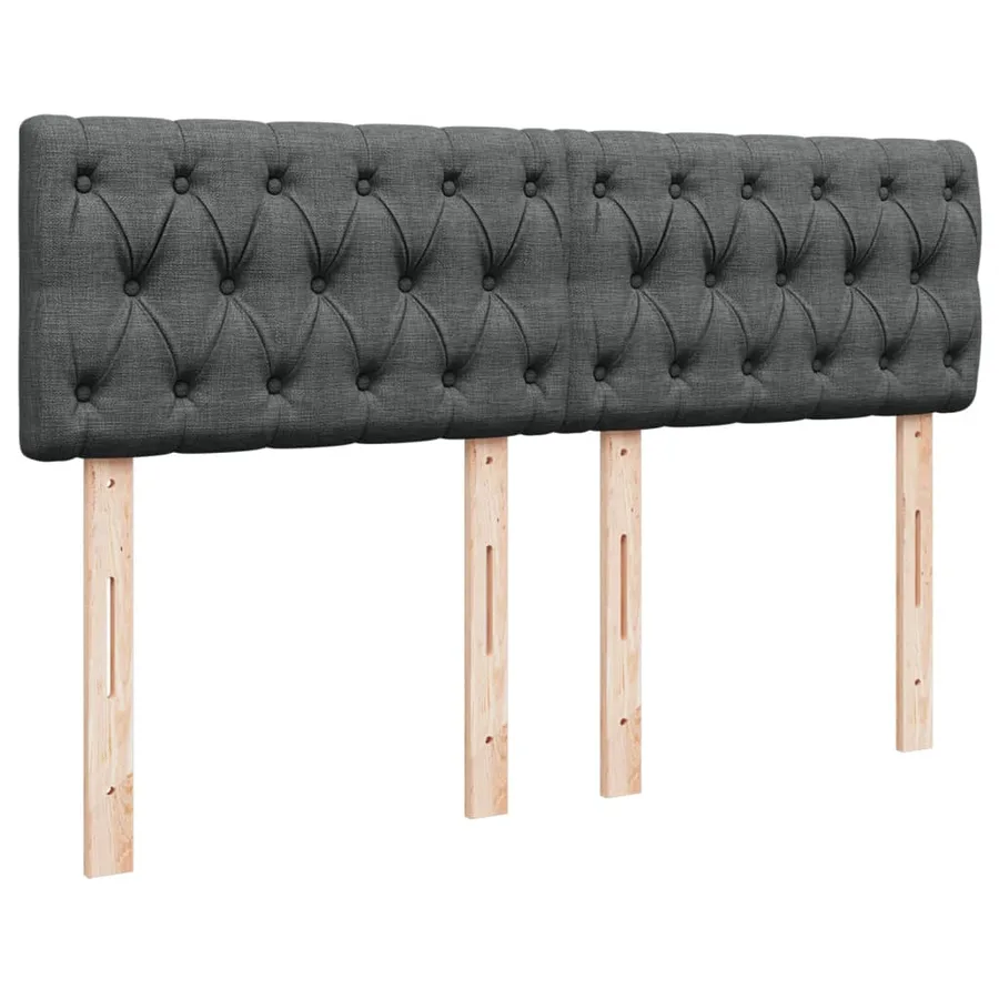 Sommier à lattes de lit avec matelas Gris foncé 140x190cm Tissu - 7