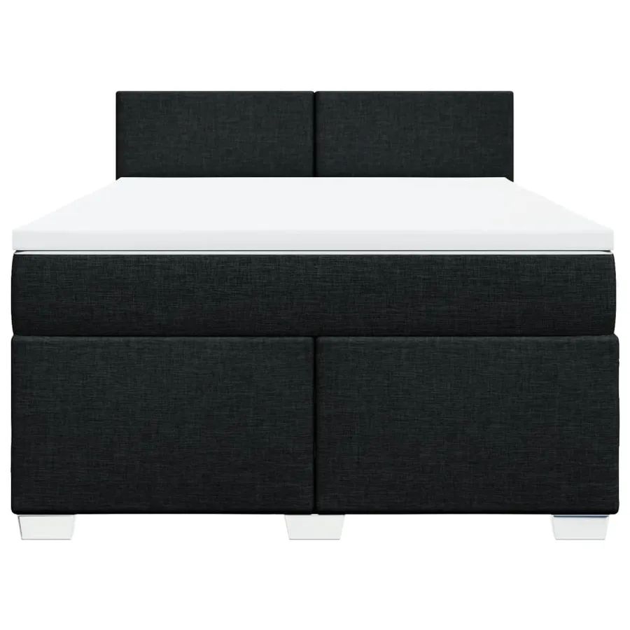 Sommier à lattes de lit avec matelas Noir 140x190 cm Tissu - 4