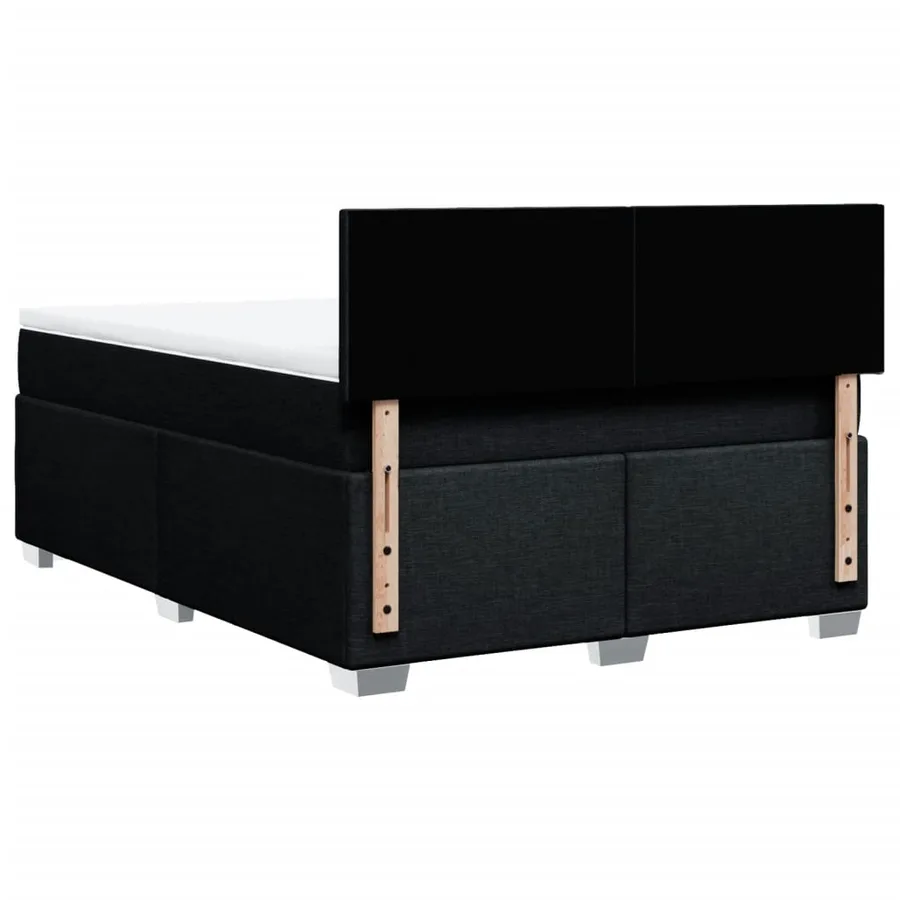 Sommier à lattes de lit avec matelas Noir 140x190 cm Tissu - 6