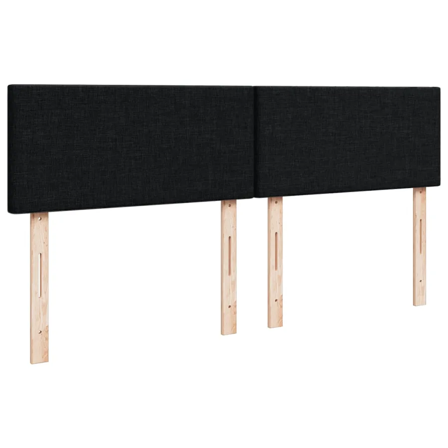 Sommier à lattes de lit avec matelas Noir 140x190 cm Tissu - 7