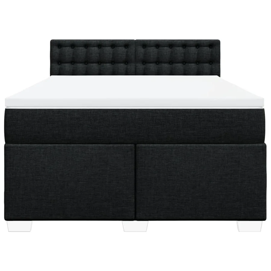 Sommier à lattes de lit avec matelas Noir 140x190 cm Tissu - 4