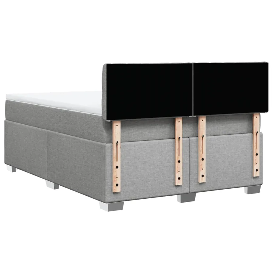Sommier à lattes de lit avec matelas Gris clair 140x190cm Tissu - 10