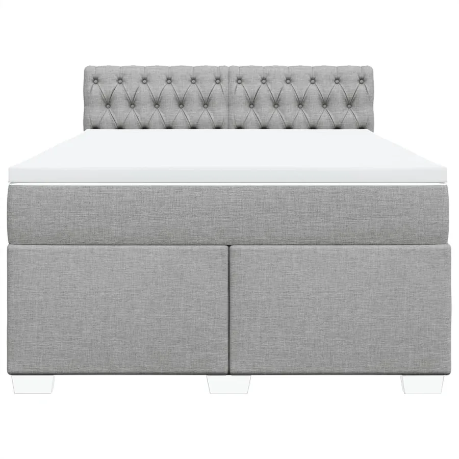 Sommier à lattes de lit avec matelas Gris clair 140x190cm Tissu - 4